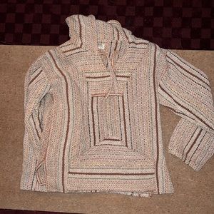 Natural tone “drug rug” hoodie